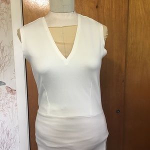 White sleeveless top